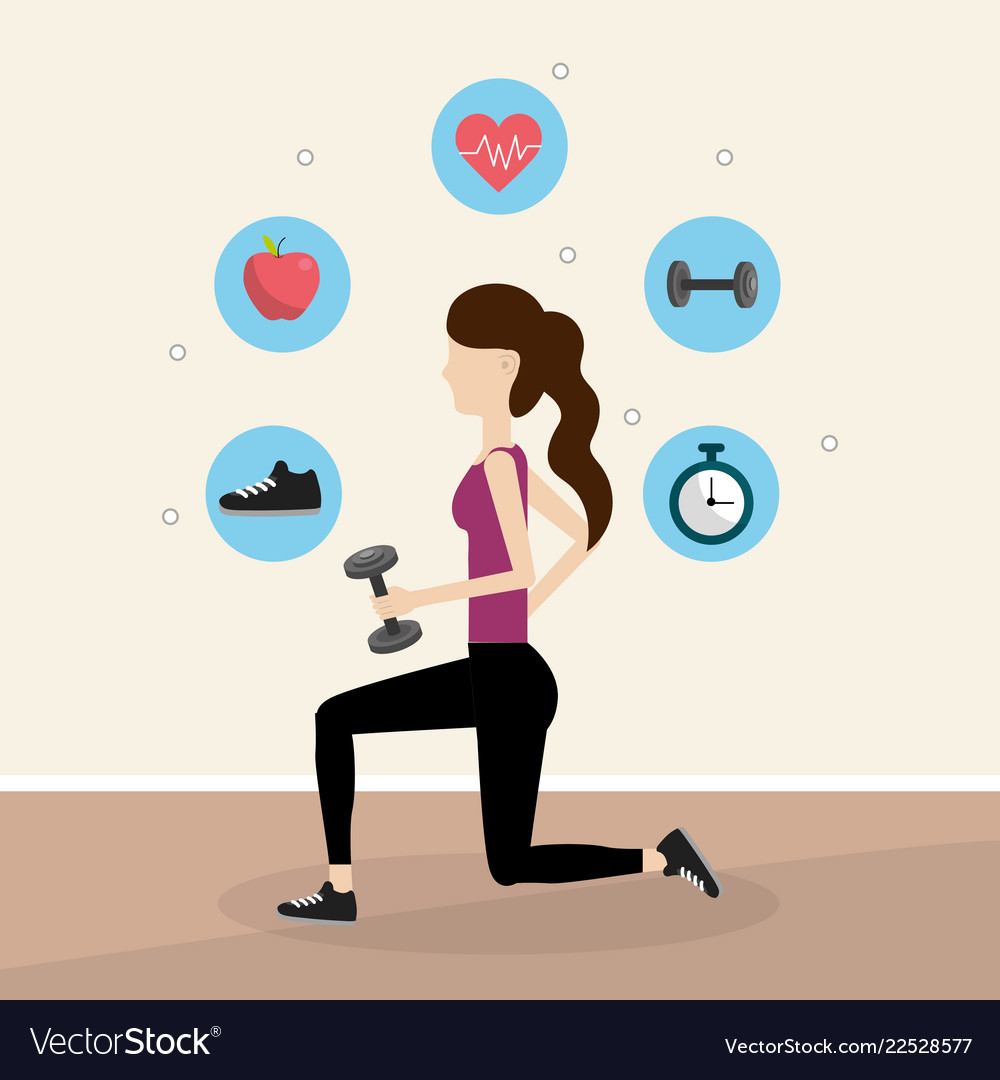Fitness exercise cartoon Royalty Free Vector Image