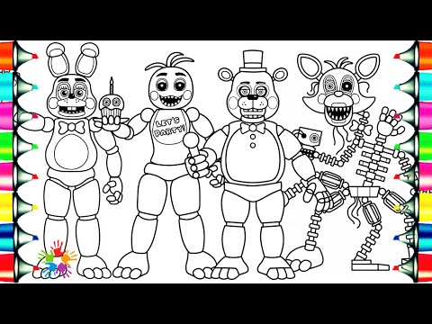 Five nights at freddys new coloring pages how to color fnaf toy animatronics ncs music