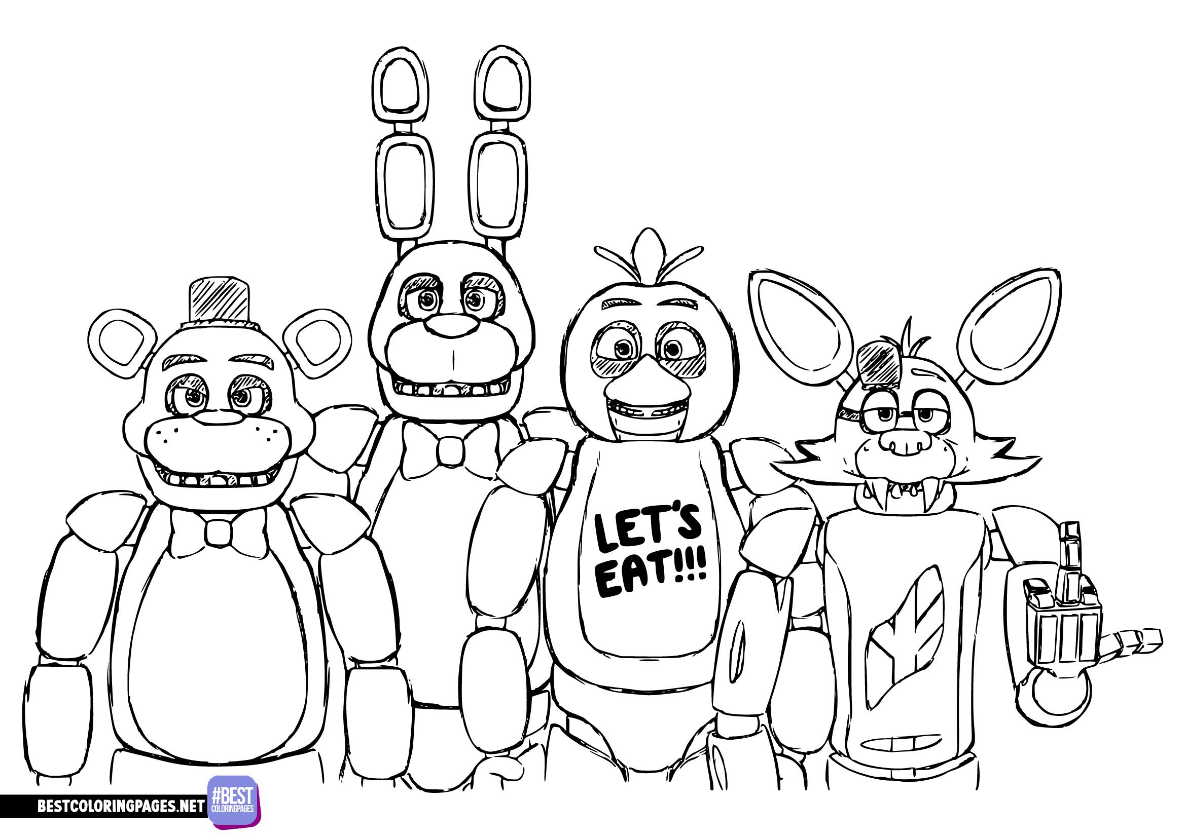 Free printable five nights at freddys coloring pages