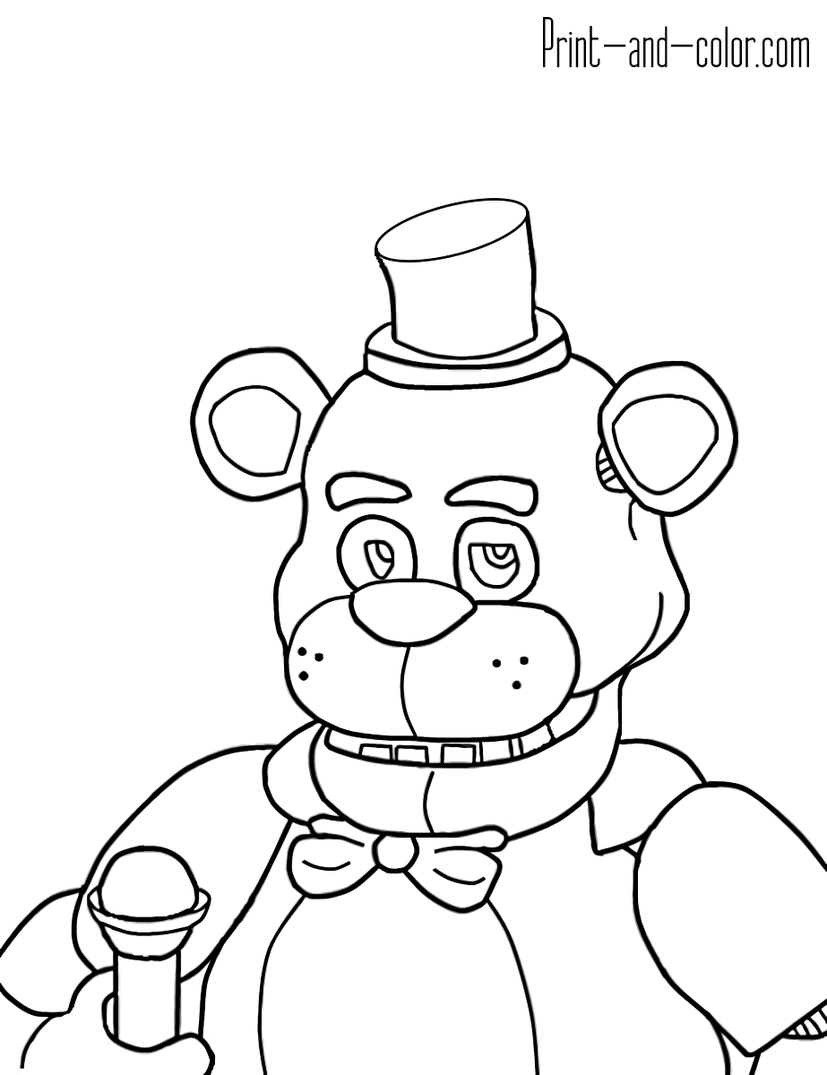 Five nights at freddys coloring pages print and color