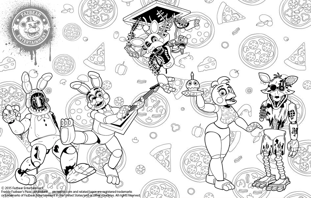 Fazbear entertainment fnaf coloring sheet by marvinctlk on