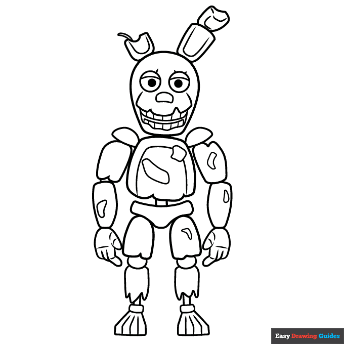 Springtrap from five nights at freedys coloring page easy drawing guides