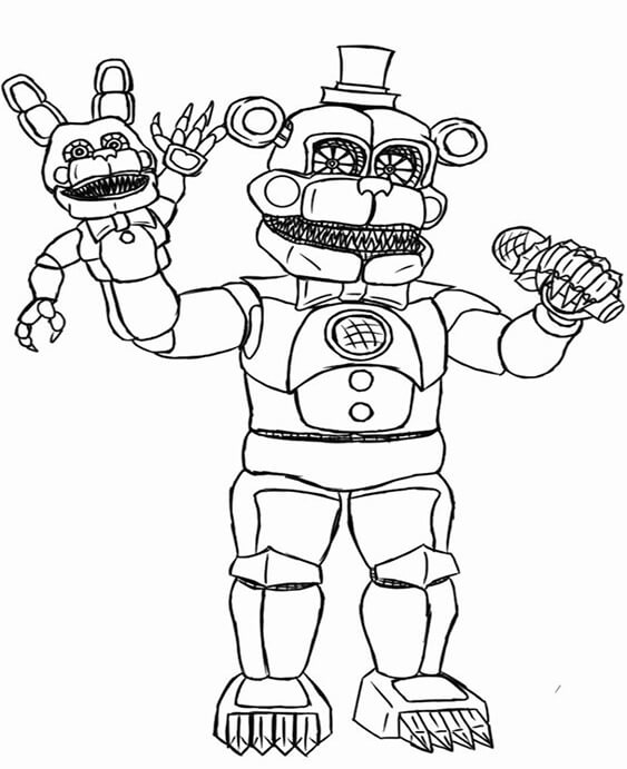 Free easy to print fnaf coloring pages