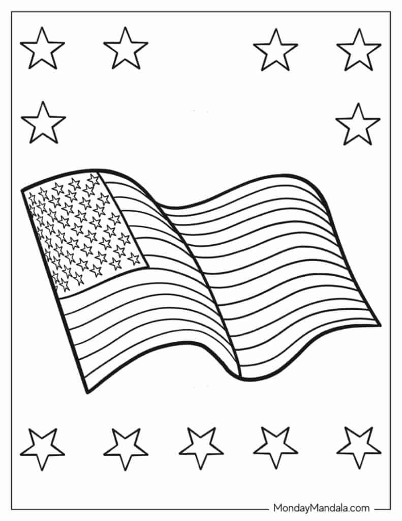 American flag coloring pages free pdf printables