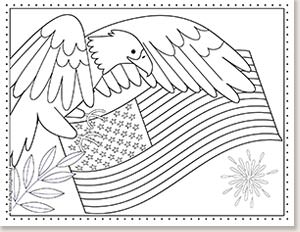 Free coloring pages of the american flag for kids