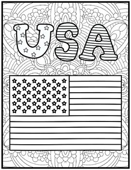 Mindfulness american flag day coloring pages by qetsy tpt