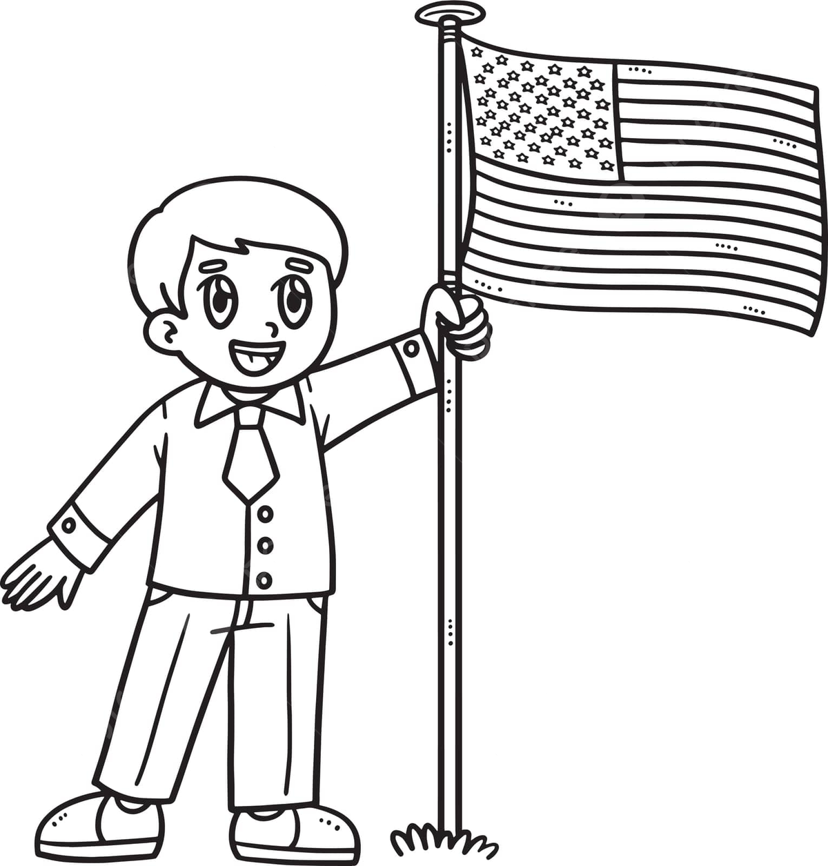 Child holding us flag isolated coloring pages american holiday colouring page remembrance day vector flag drawing ring drawing us flag drawing png and vector with transparent background for free download