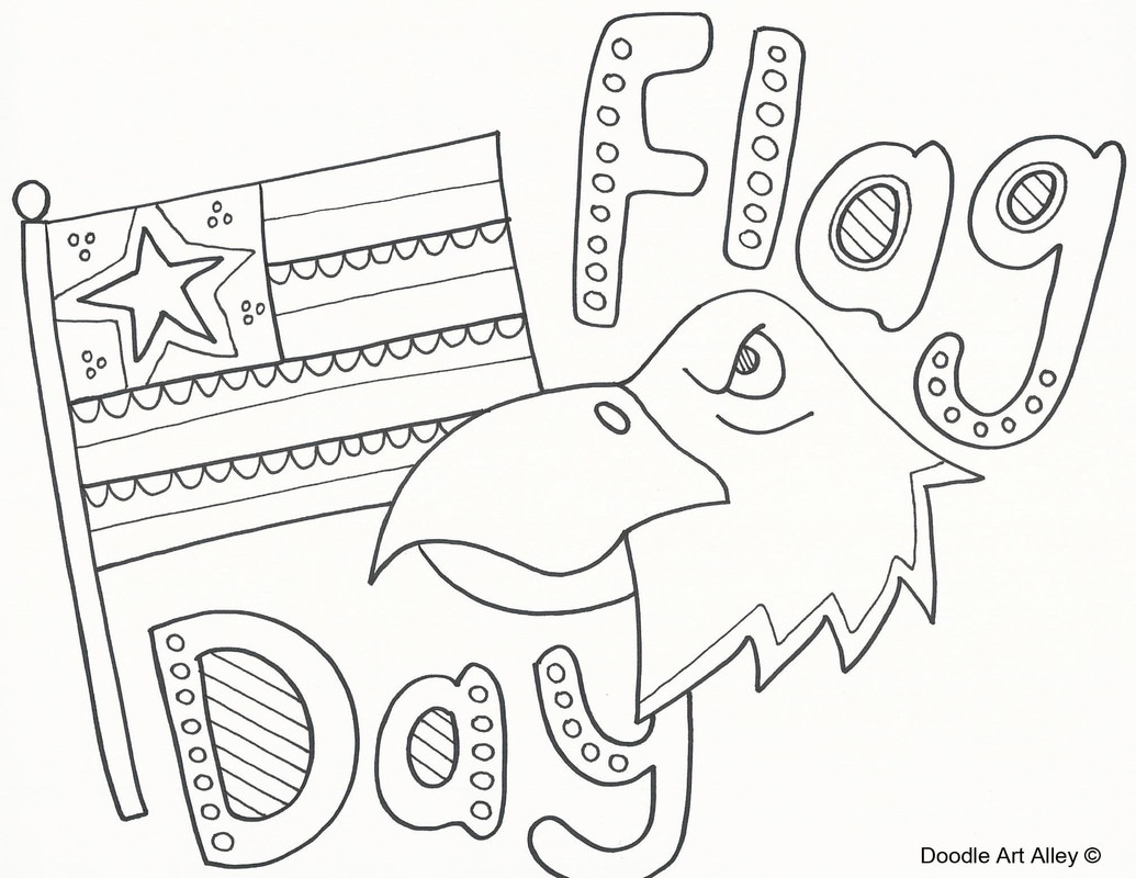 Flag day coloring pages