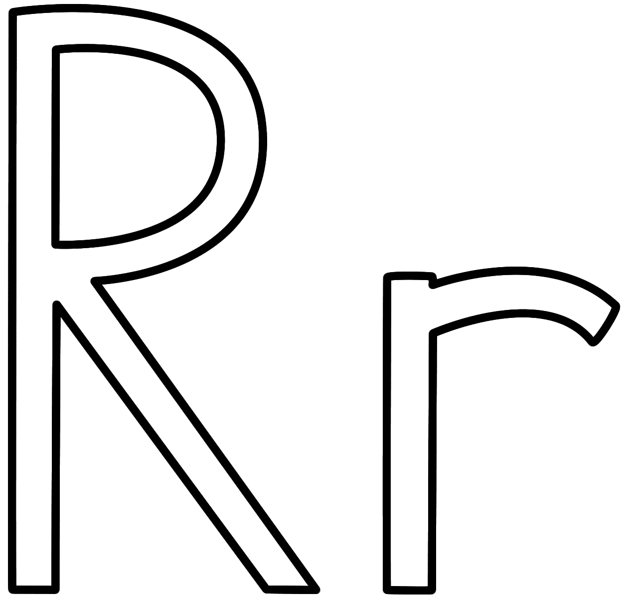 Letter r coloring page letter r lettering coloring pages