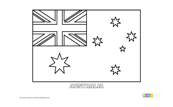 Free australia flag colouring page