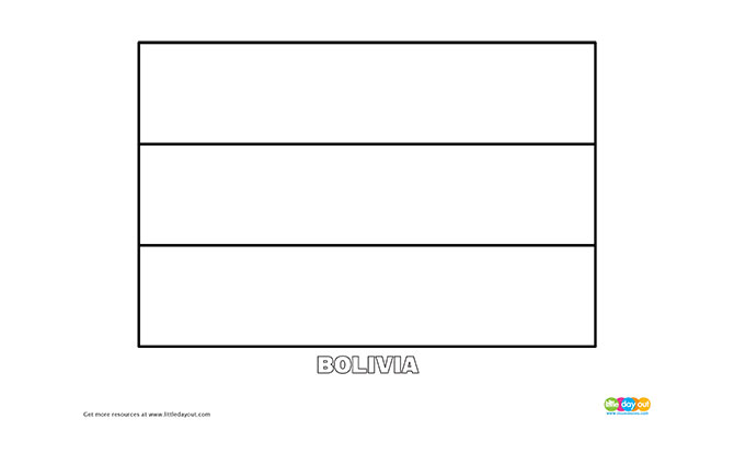 Free bolivia flag colouring page