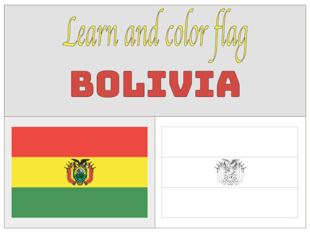 Bolivia national flag coloring book for education and learning original colors and proportion simply vector illustration from countries flag set stock illustration