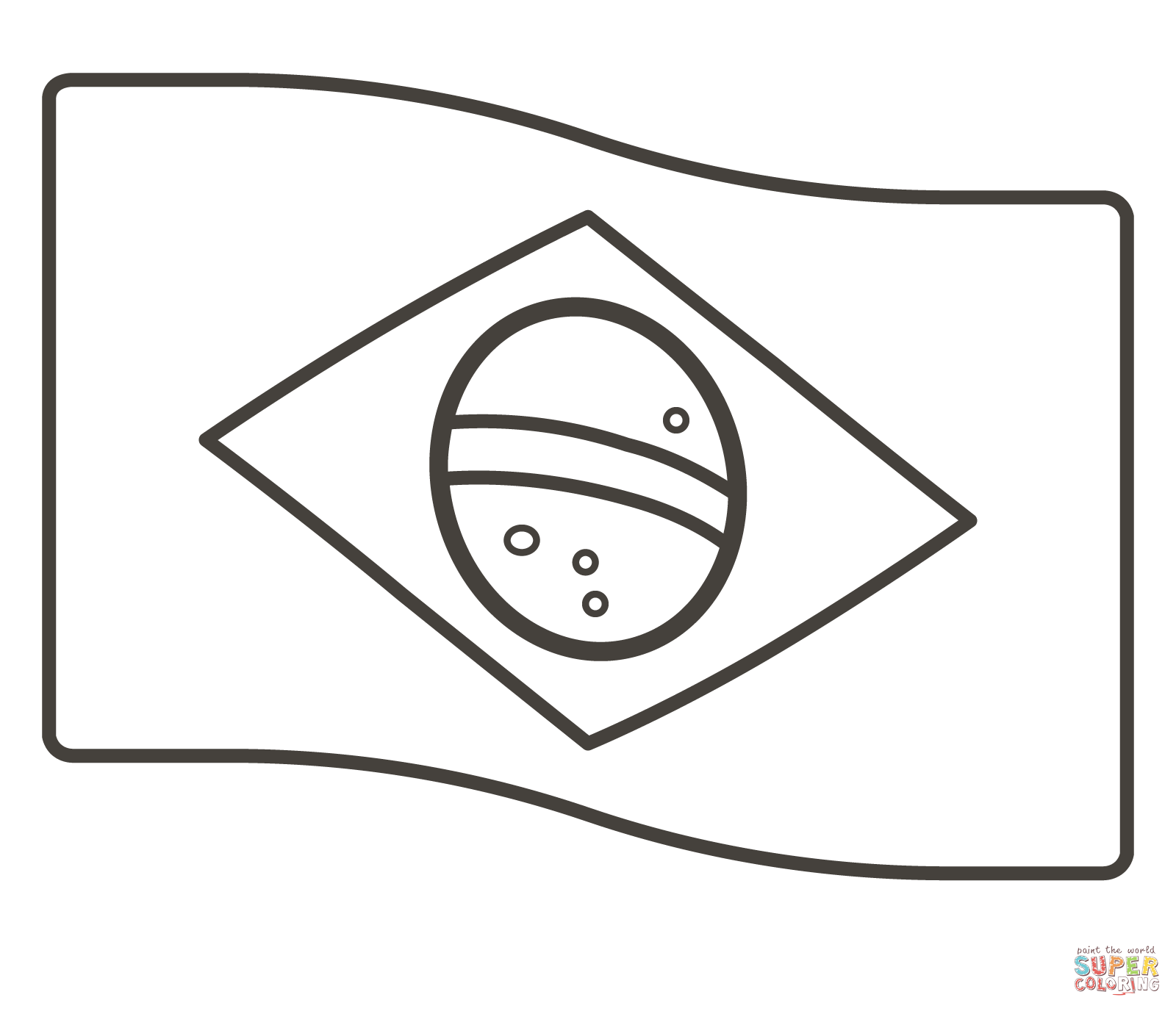 Brazil flag coloring page free printable coloring pages