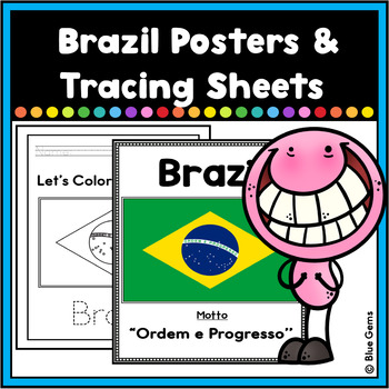 Brazil posters trace color sheets brazil flag printable coloring sheets