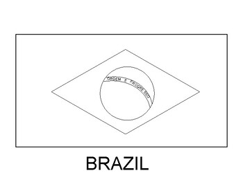 Flag of brazil coloring pages 