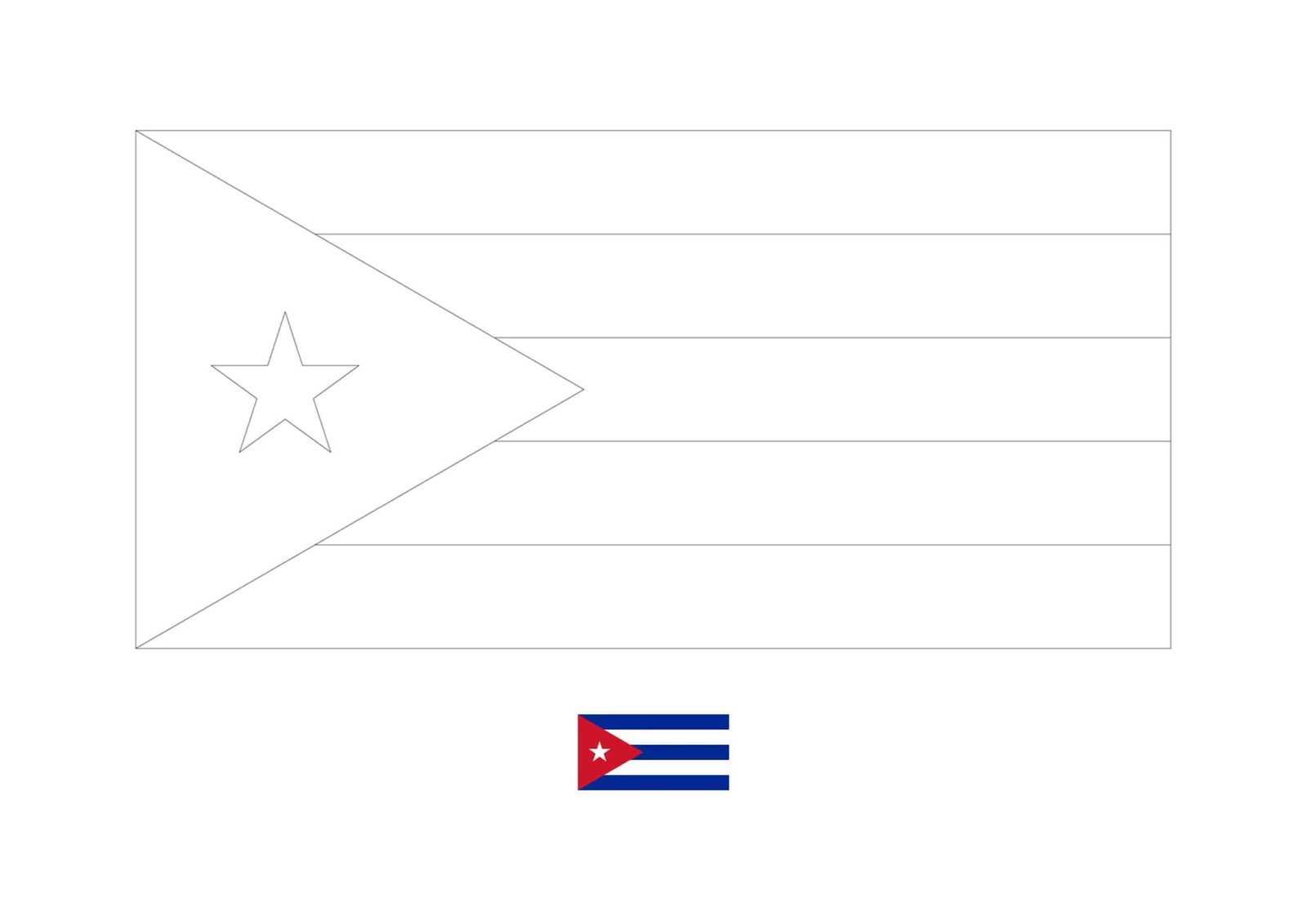 Flag of cuba coloring page