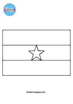 Flag of ghana printable worksheets coloring pages for kids free download now