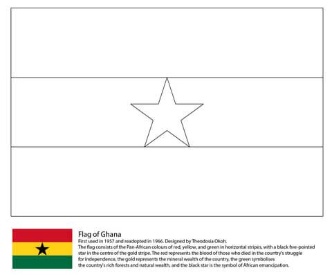 Ghana flag coloring page flag coloring pages ghana flag coloring pages