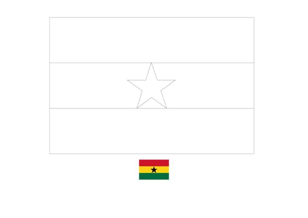 Flag of ghana coloring page