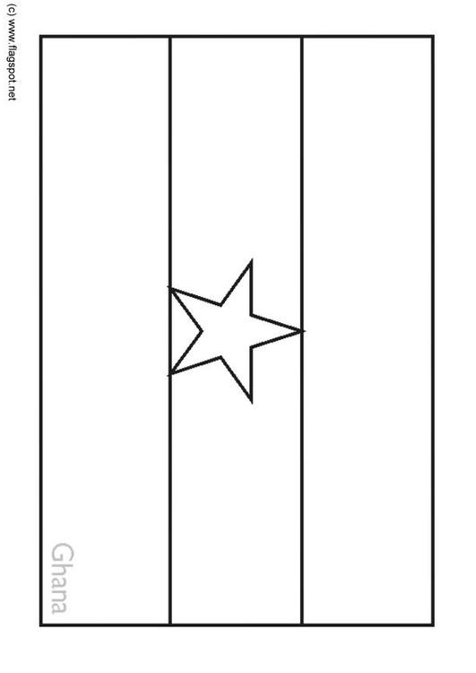 Coloring page flag ghana