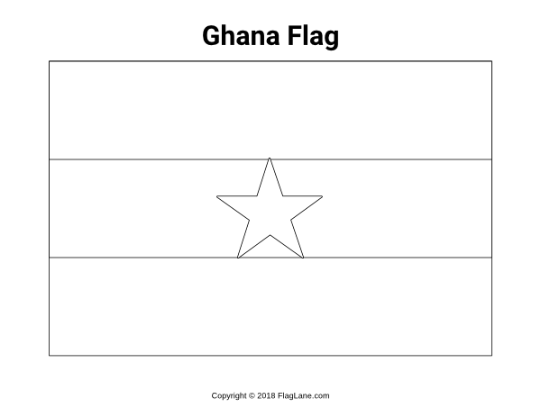 Free ghana flag coloring page