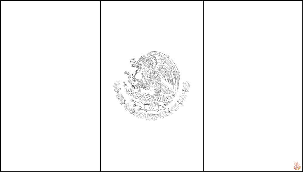 Mexico flag coloring pages free printable and easy designs