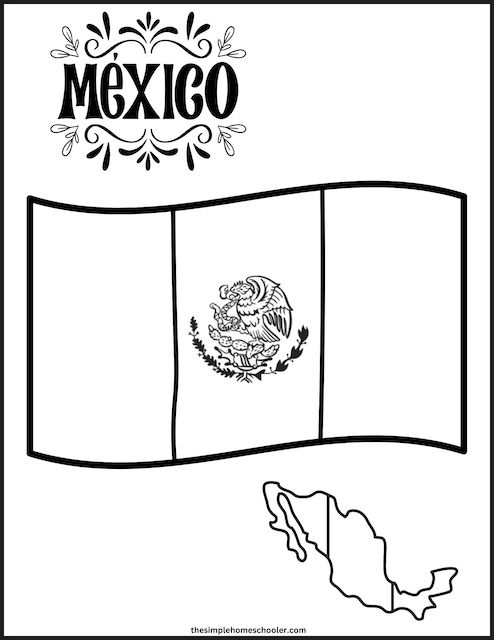 Stand out mexican flag printables coloring pages