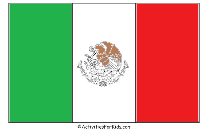 Mexican flag coloring page cinco de mayo craft