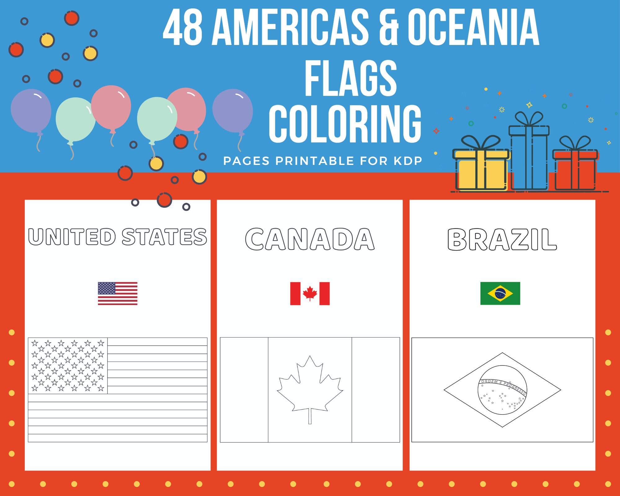 Americas oceania flags coloring pages printable for kids