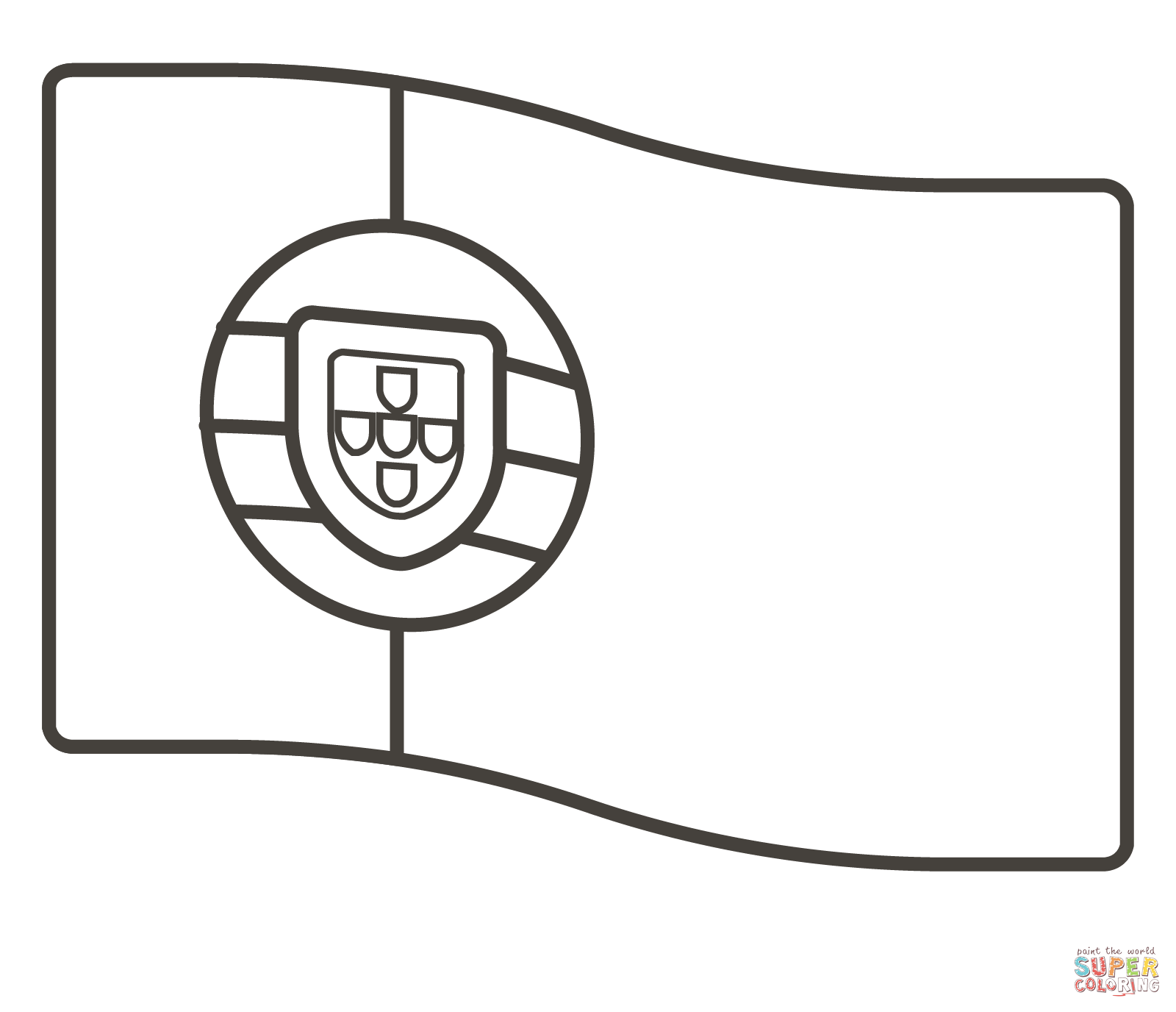 Portugal flag coloring page free printable coloring pages
