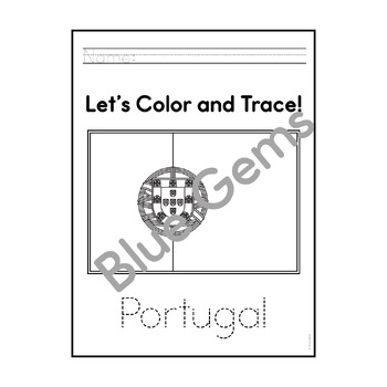 Portugal posters tracing sheets portugal flag coloring sheets by blue gems