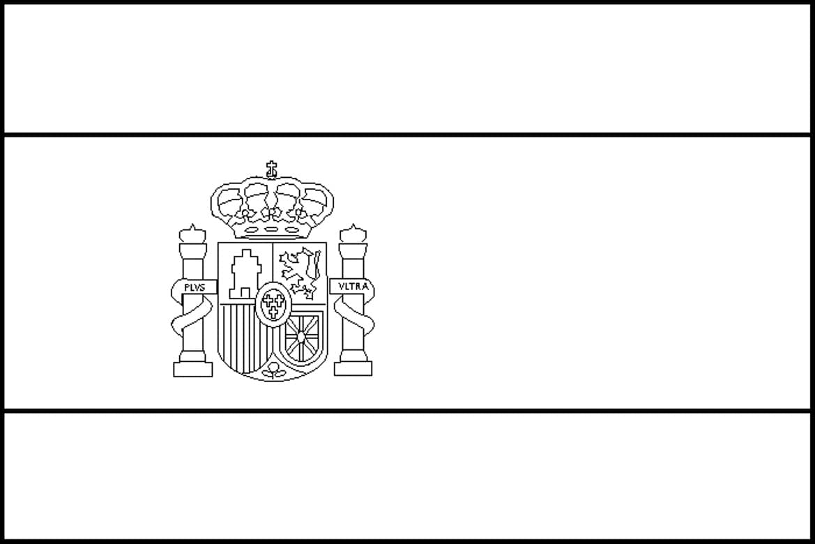 Flag of spain coloring page