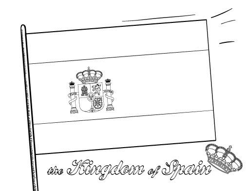 Free spanish flag coloring page