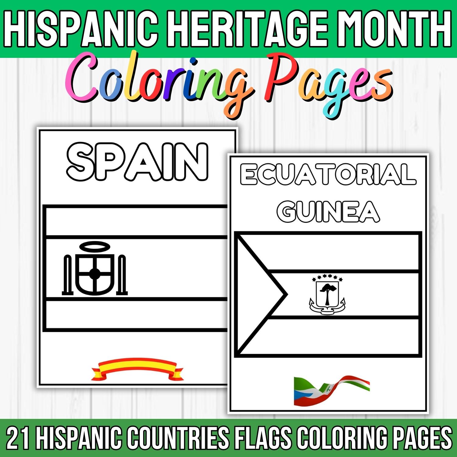 Hispanic countries flags coloring pages to learn about hispanic culture made by teachers