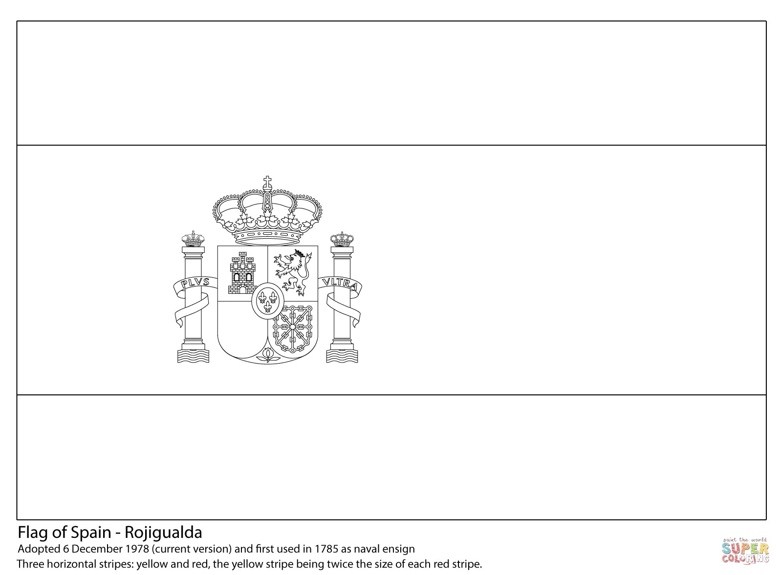 Flag of spain coloring page free printable coloring pages