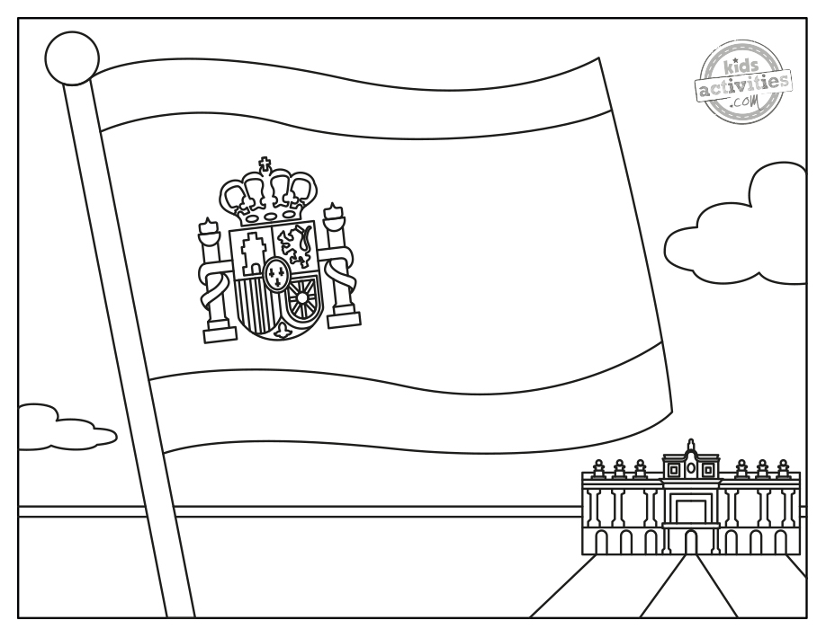 Traditional spain flag coloring pages kids activities blog kids activities