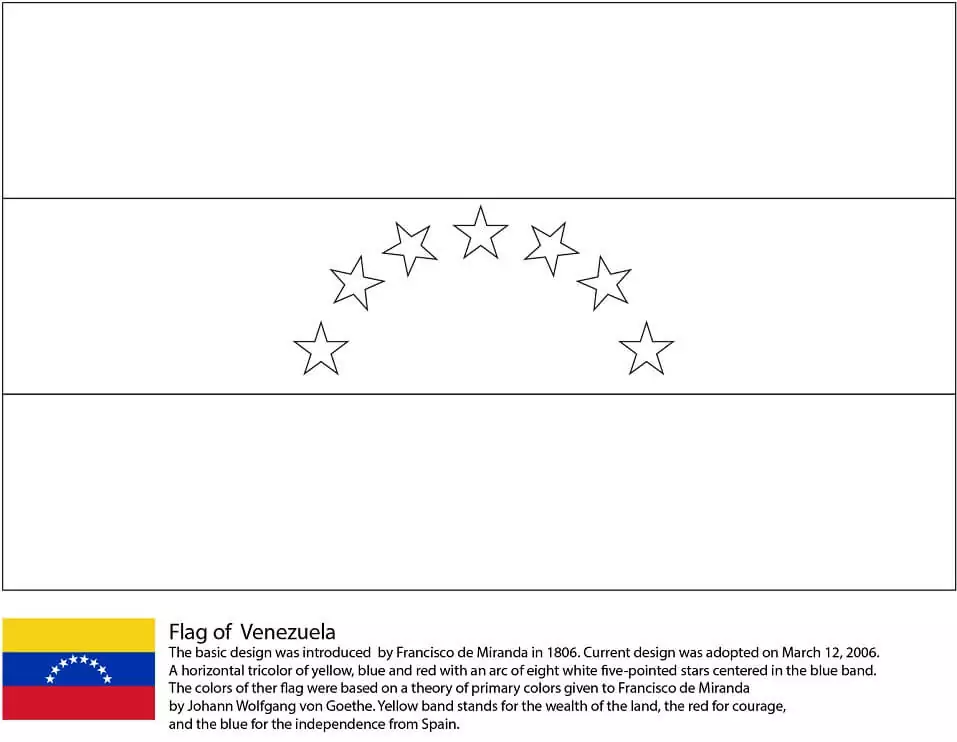 Flag of venezuela coloring page