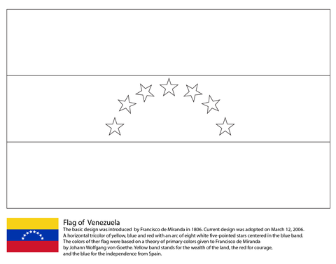 Venezuela flag coloring page free printable coloring pages