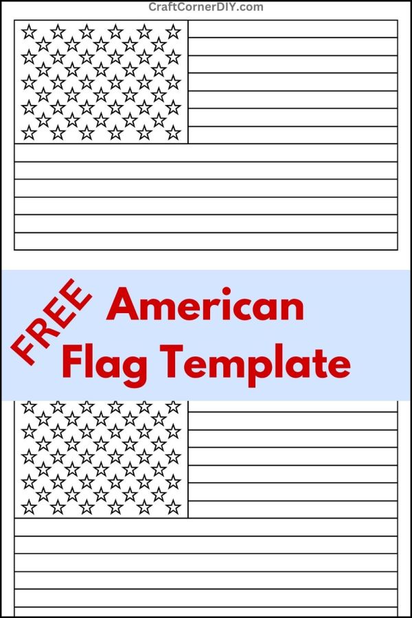 American flag template free printable coloring page craft corner diy