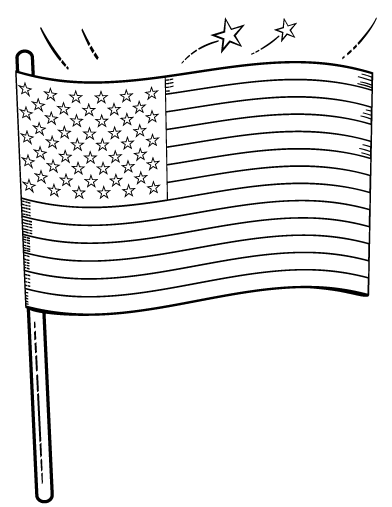 Free american flag coloring page