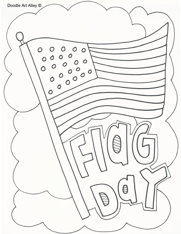 Flag day coloring pages