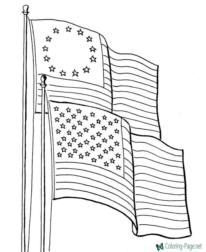 American flag coloring pages