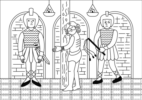 Christ after the flagellation coloring page free printable coloring pages