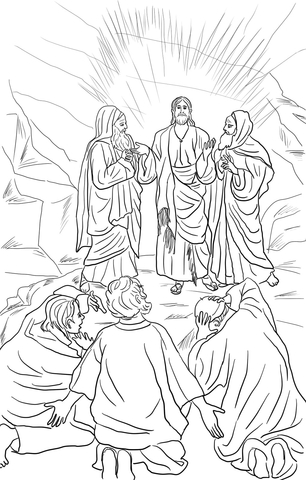 Jesus transfiguration coloring page free printable coloring pages