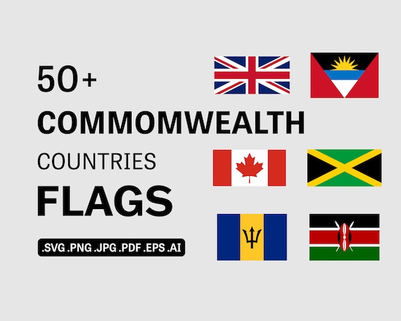 Monwealth countries flag svg bundle set member country nation national banner cricut cut file icon clipart vector eps png jpg ai pdf