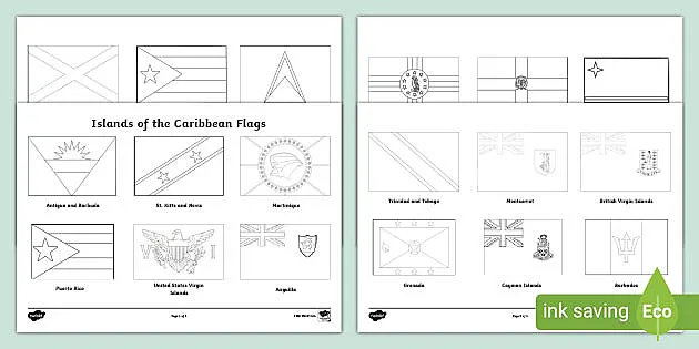 Flags of the caribbean louring activity teacher made