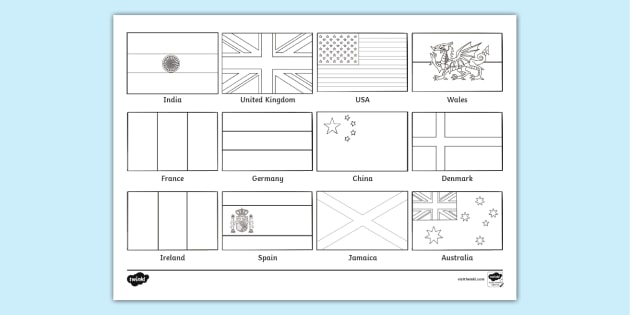 Monwealth games countries colouring flags twinkl