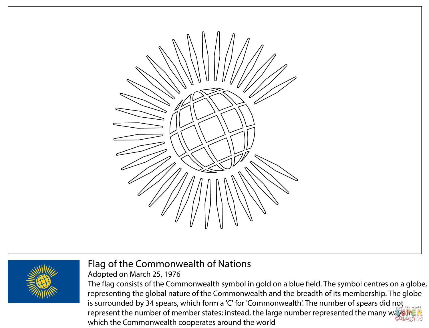 Monwealth flag coloring page free printable coloring pages