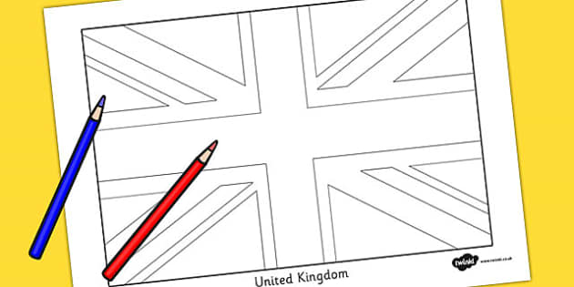 United kingdom flag louring sheet teacher made