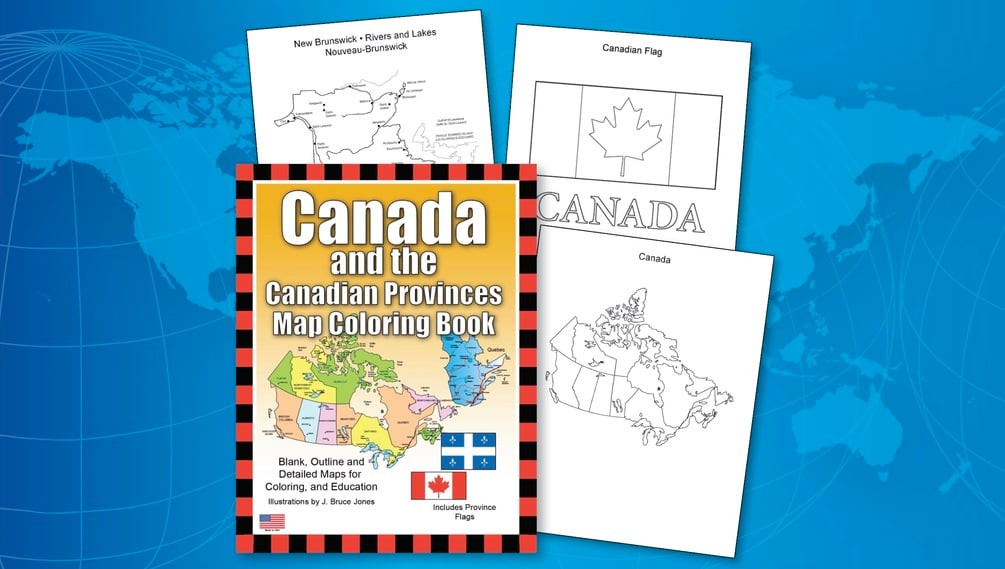 Canada and the canadian provinces and territories printable pdf maps coloring book